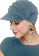 Pleated Tab Baseball Cap Denim Chambray